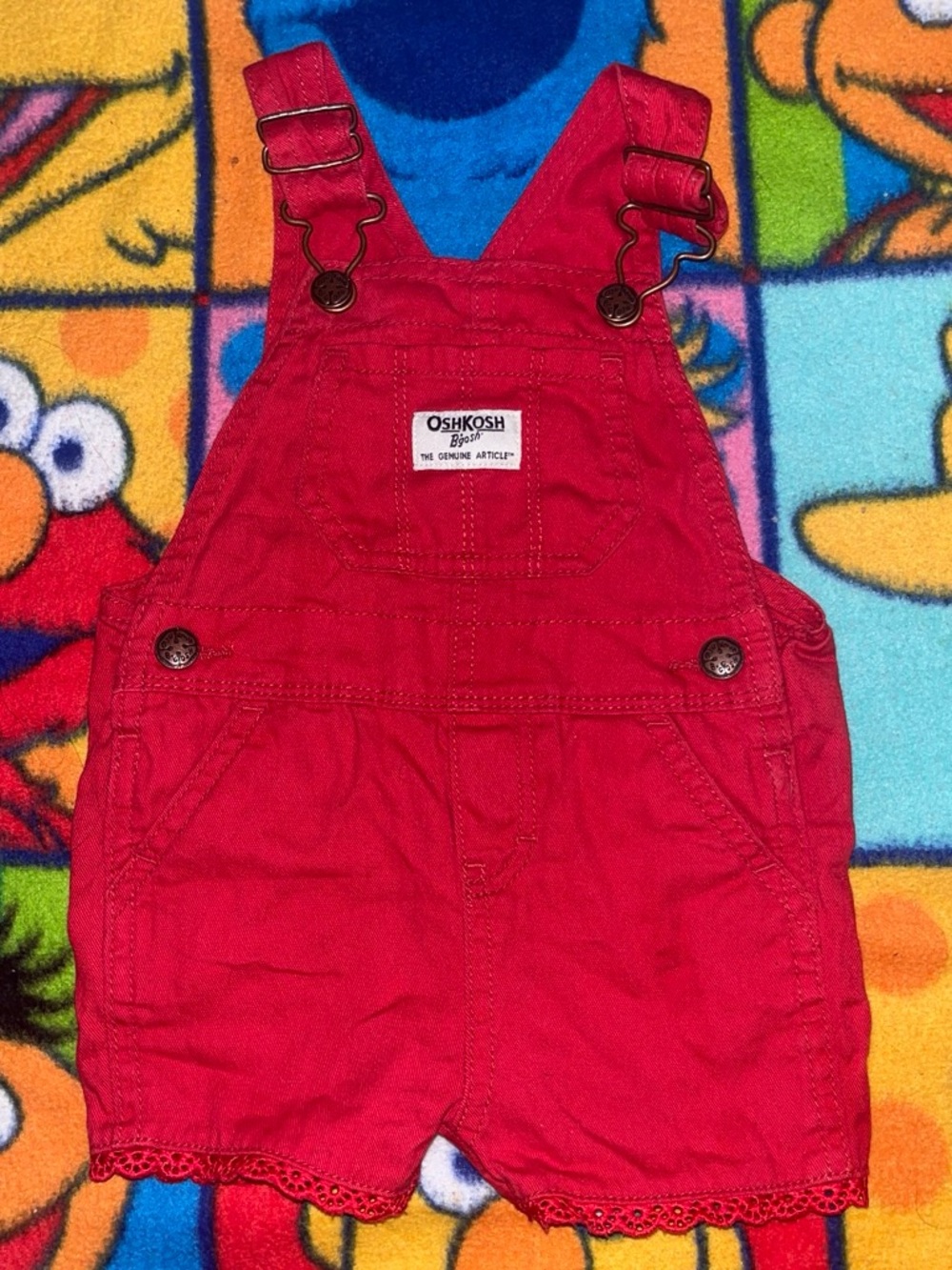OshKosh B'gosh Bright Red Toddler Shortall Overalls
